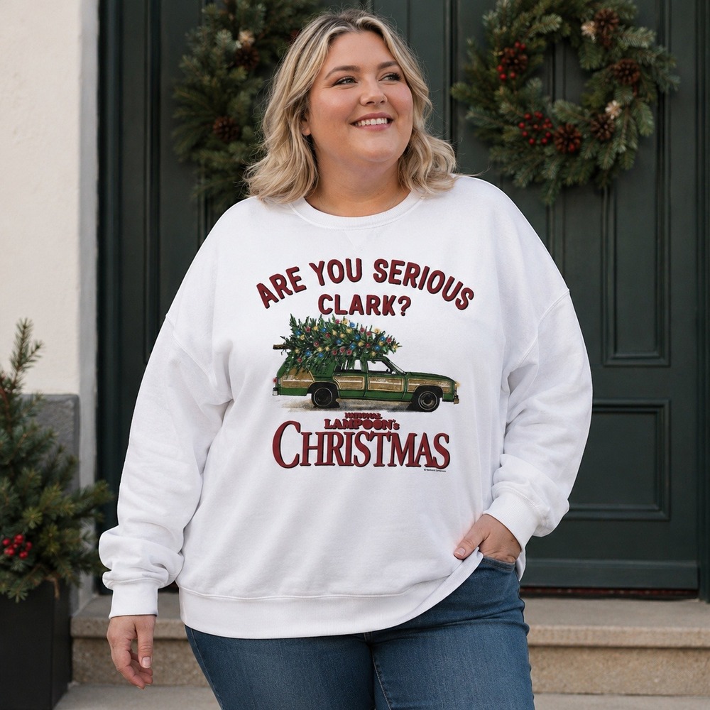 National Lampoon Christmas Vacation Sweatshirt White Are You Serious Clark 2X